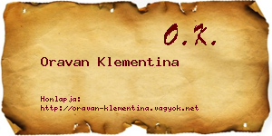 Oravan Klementina névjegykártya